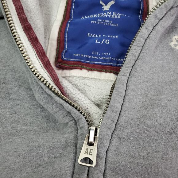 Vintage Y2K American Eagle AE Full Zip Thick Sweatshirt Jacket size Large - Picture 6 of 13
